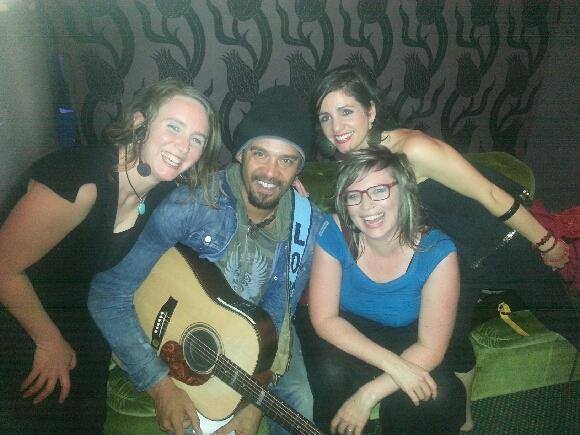 Heather Frahn and The Moonlight Tide backstage with Michael Franti